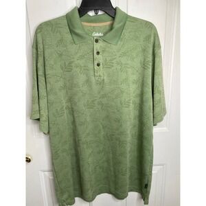 Cabela's Men's Polo Print Shirt Size Large Green Modal